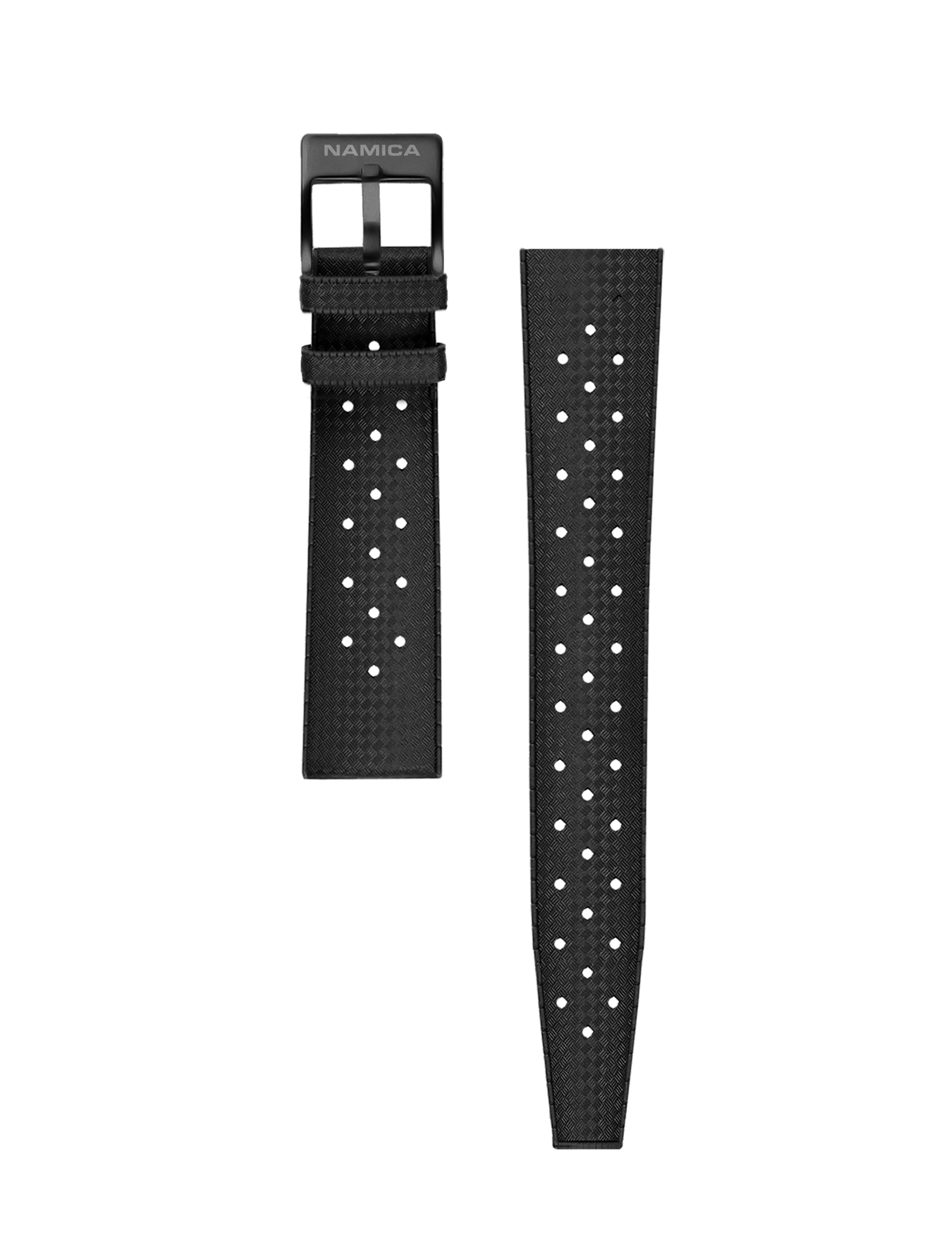 20MM CLASSIC PERFORATED RUBBER STRAP BLACK