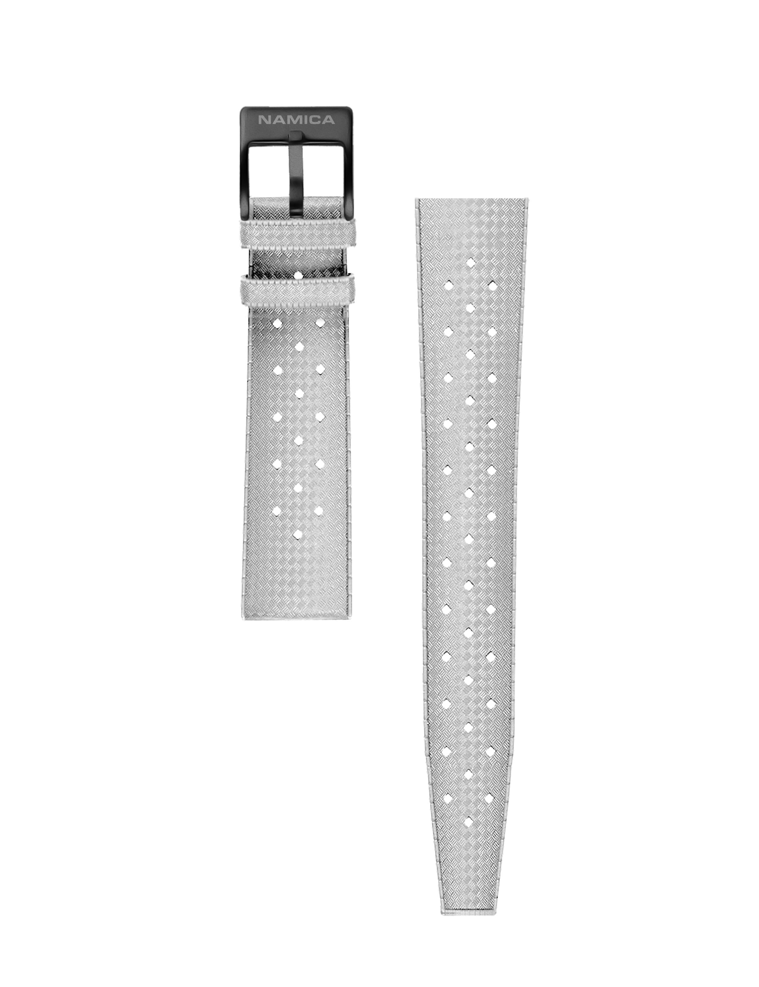20MM CLASSIC PERFORATED RUBBER STRAP WHITE
