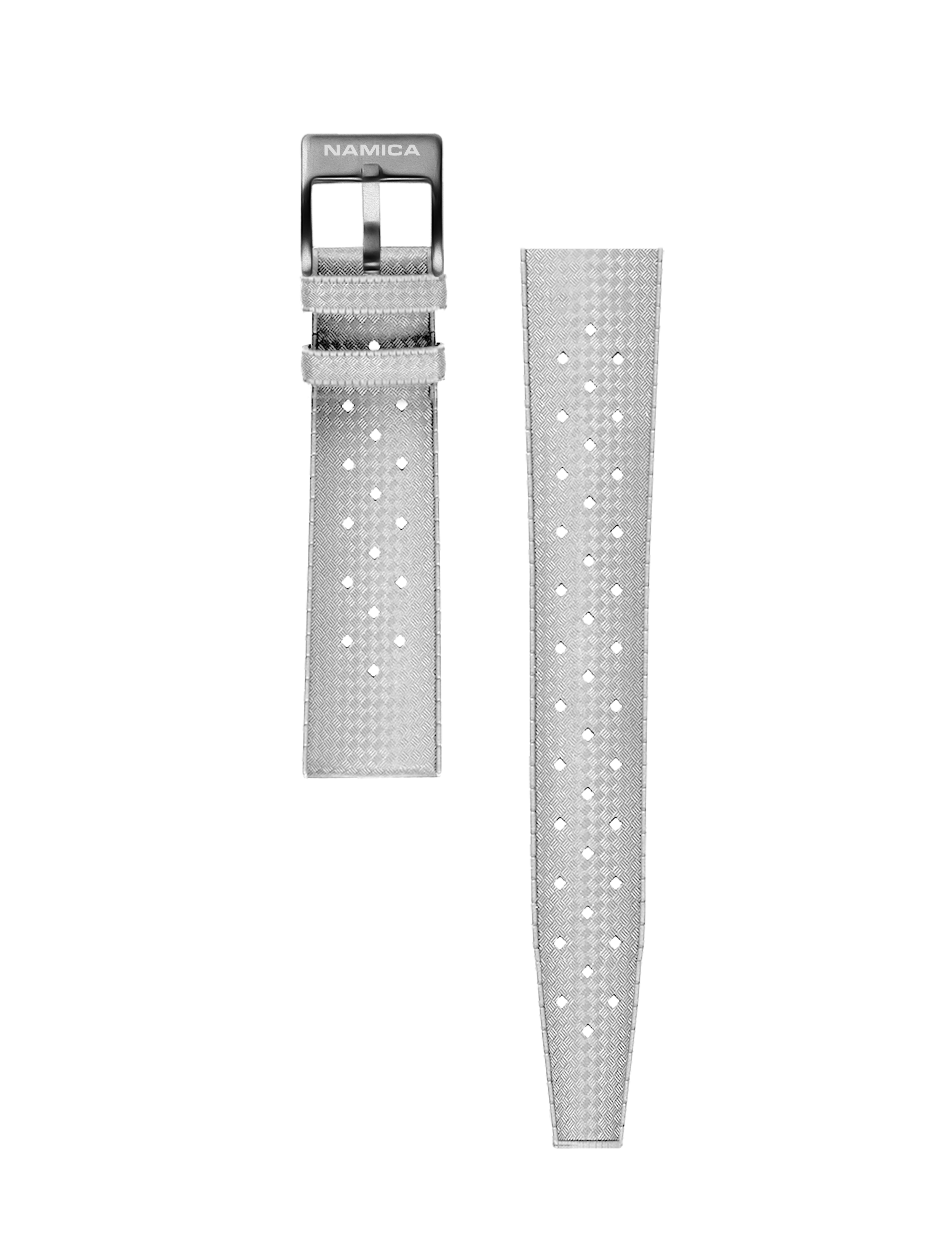 20MM CLASSIC PERFORATED RUBBER STRAP WHITE
